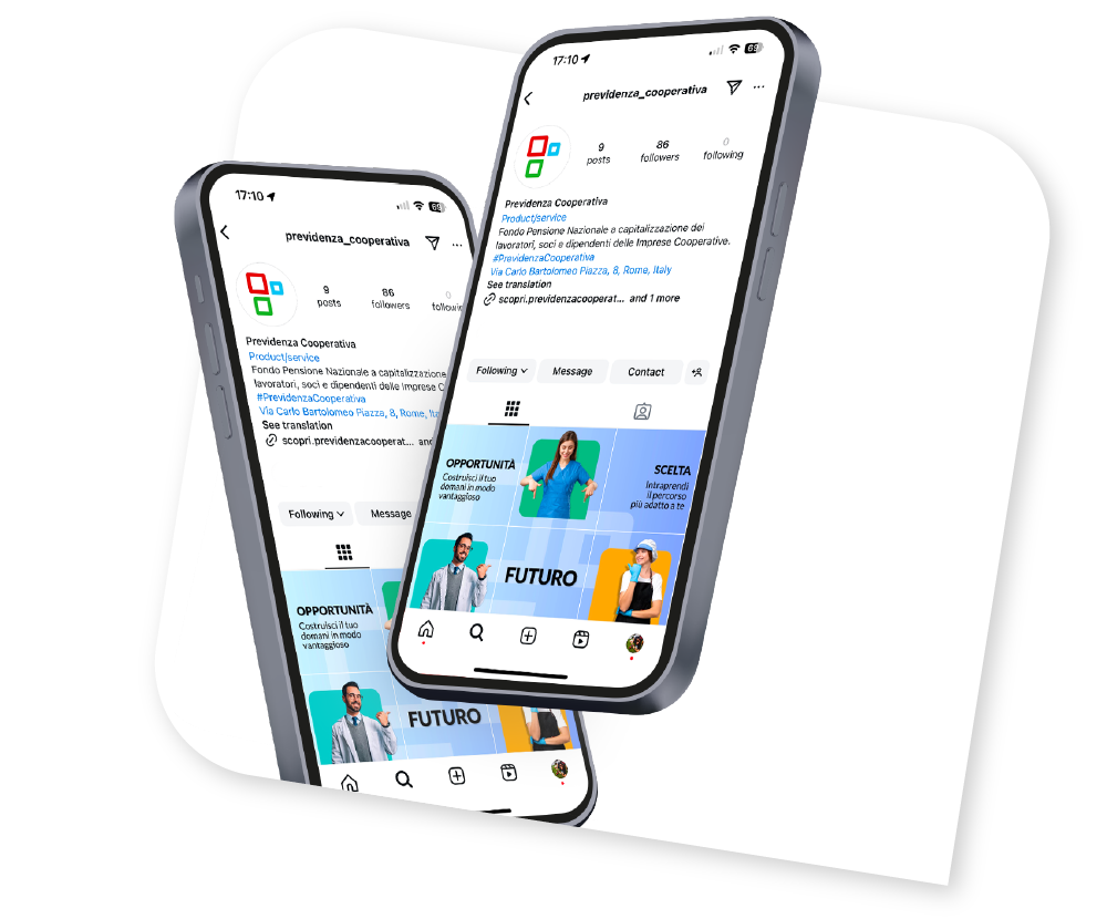 Segui Previdenza Cooperativa su Instagram e rimani sempre aggiornato sul tuo Fondo Pensione Negoziale di fiducia.